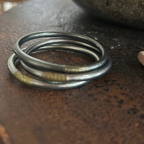 Jewelry Budhagirl Bangles 3 Medium Silver To Pewter Poshmark